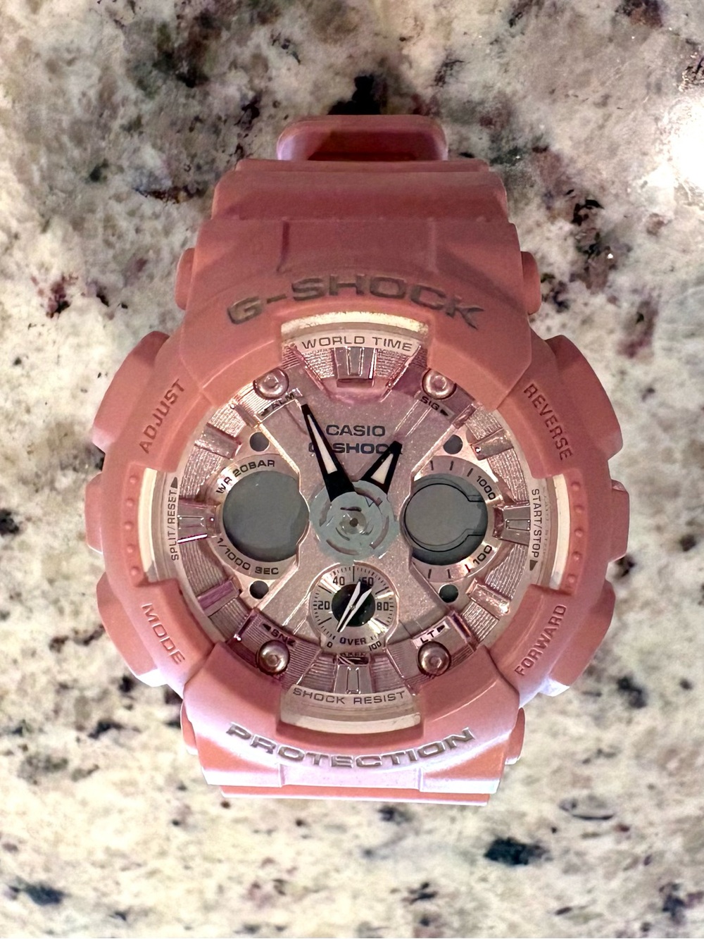 Casio G-Shock Pink Resin Dual Display Watch